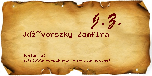 Jávorszky Zamfira névjegykártya
